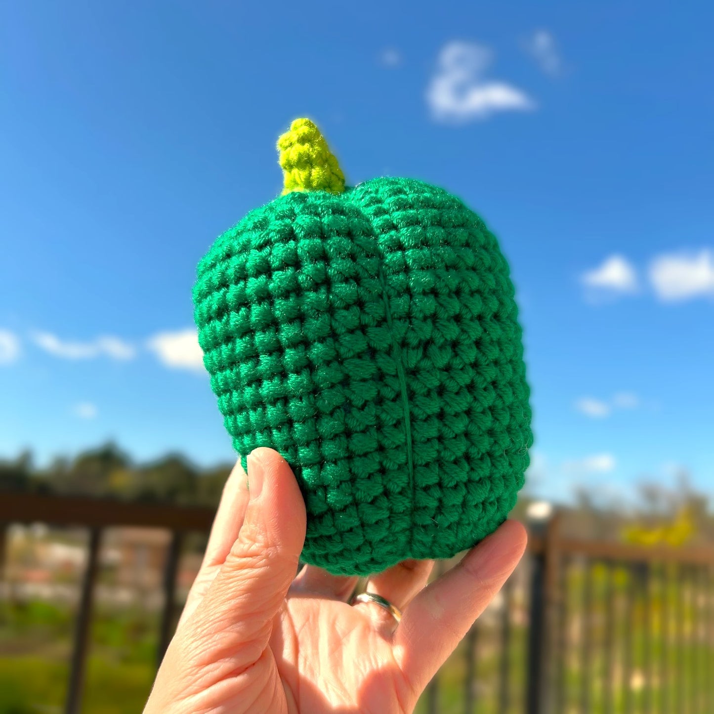 Handmade Crochet Knitted Vegetable Bell Pepper Set - Yellow, green, and Red - Gift for Valentine's, Birthday, Mother's Day, Office/Home Decor
