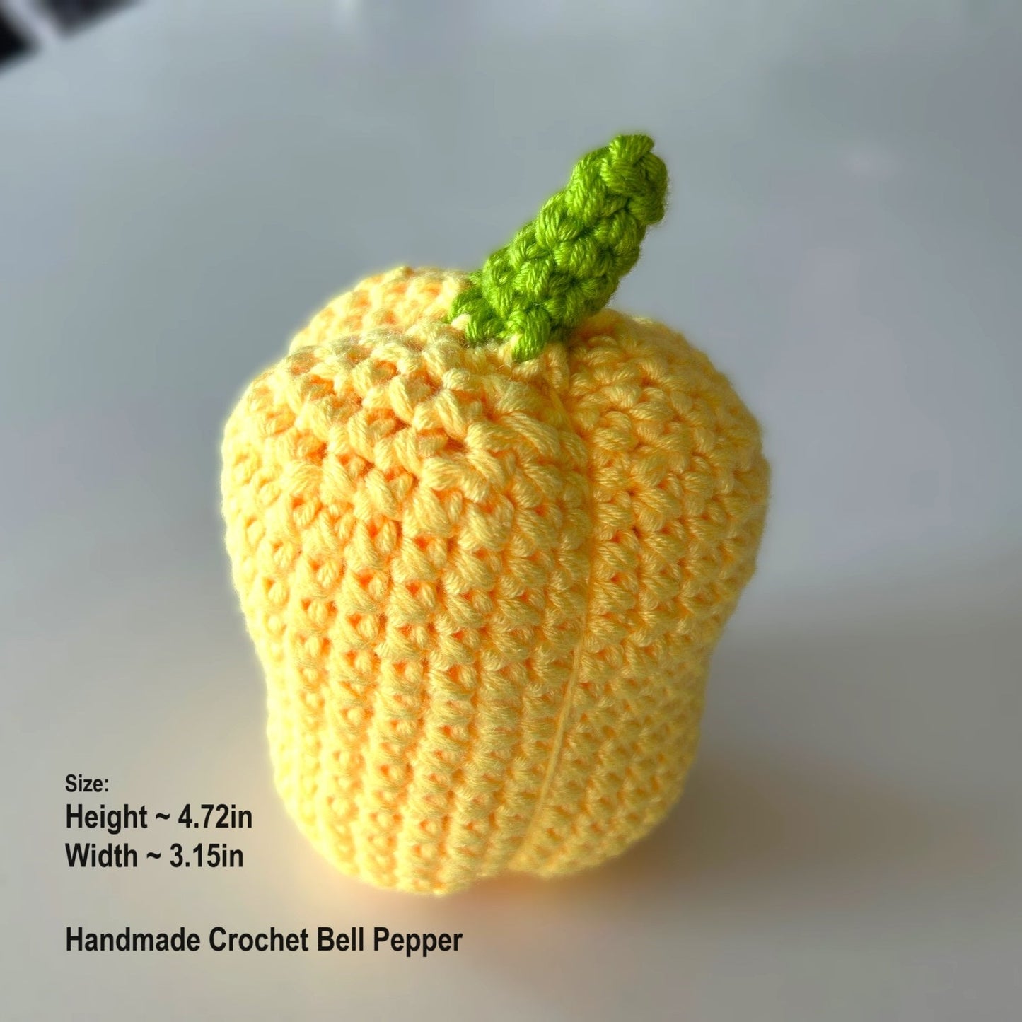 Handmade Crochet Knitted Vegetable Tomato and Yellow, Green, Red Bell Peppers - Gift for Valentine's, Birthday, Mother's Day, Office/Home Decor