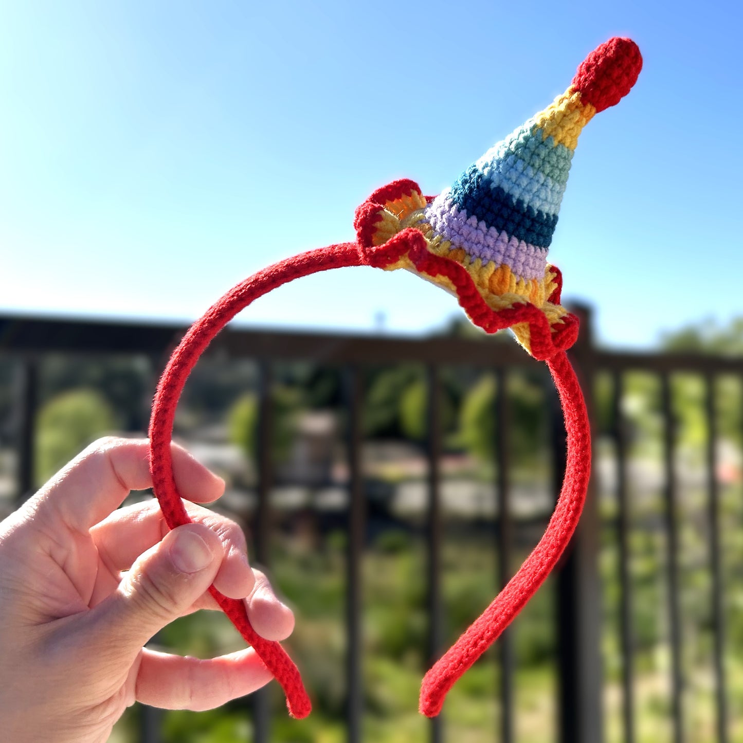 Handmade Crochet Knitted Rainbow Hat Hairband - Fashion Hair Accessories - Gift for Valentine's, Birthday, Mother's Day, Anniversary