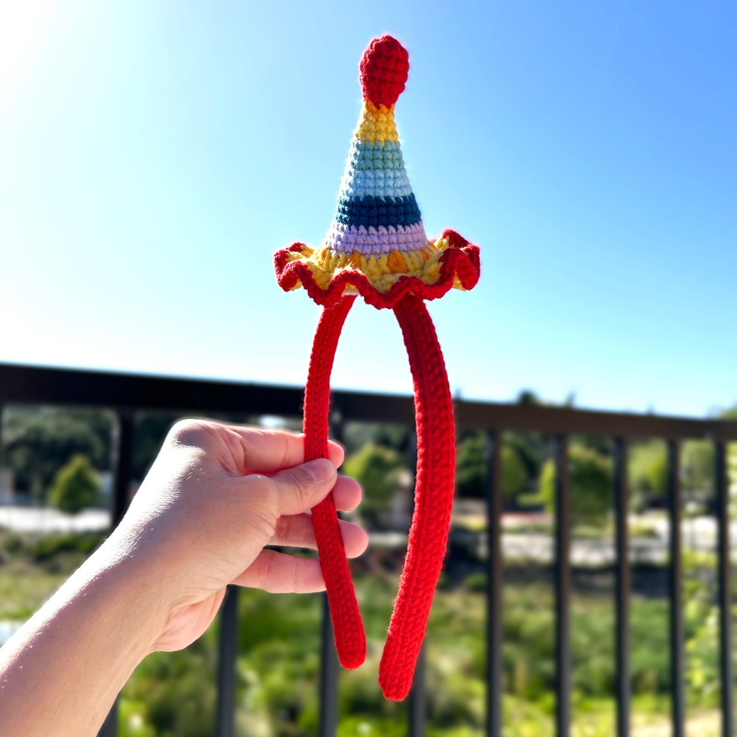 Handmade Crochet Knitted Rainbow Hat Hairband - Fashion Hair Accessories - Gift for Valentine's, Birthday, Mother's Day, Anniversary