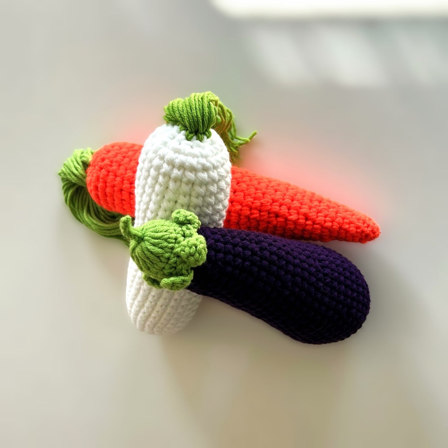 Handmade Crochet Knitted Vegetable Eggplant - Gift for Valentine's, Birthday, Mother's Day, Office/Home Decor