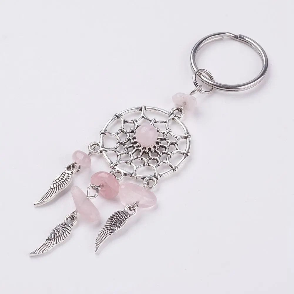 Handmade Mini Dream Catcher Stones Metal Cutie Key Pendant Keychain Backpack Handbag Charm Gift Fashion Accessories