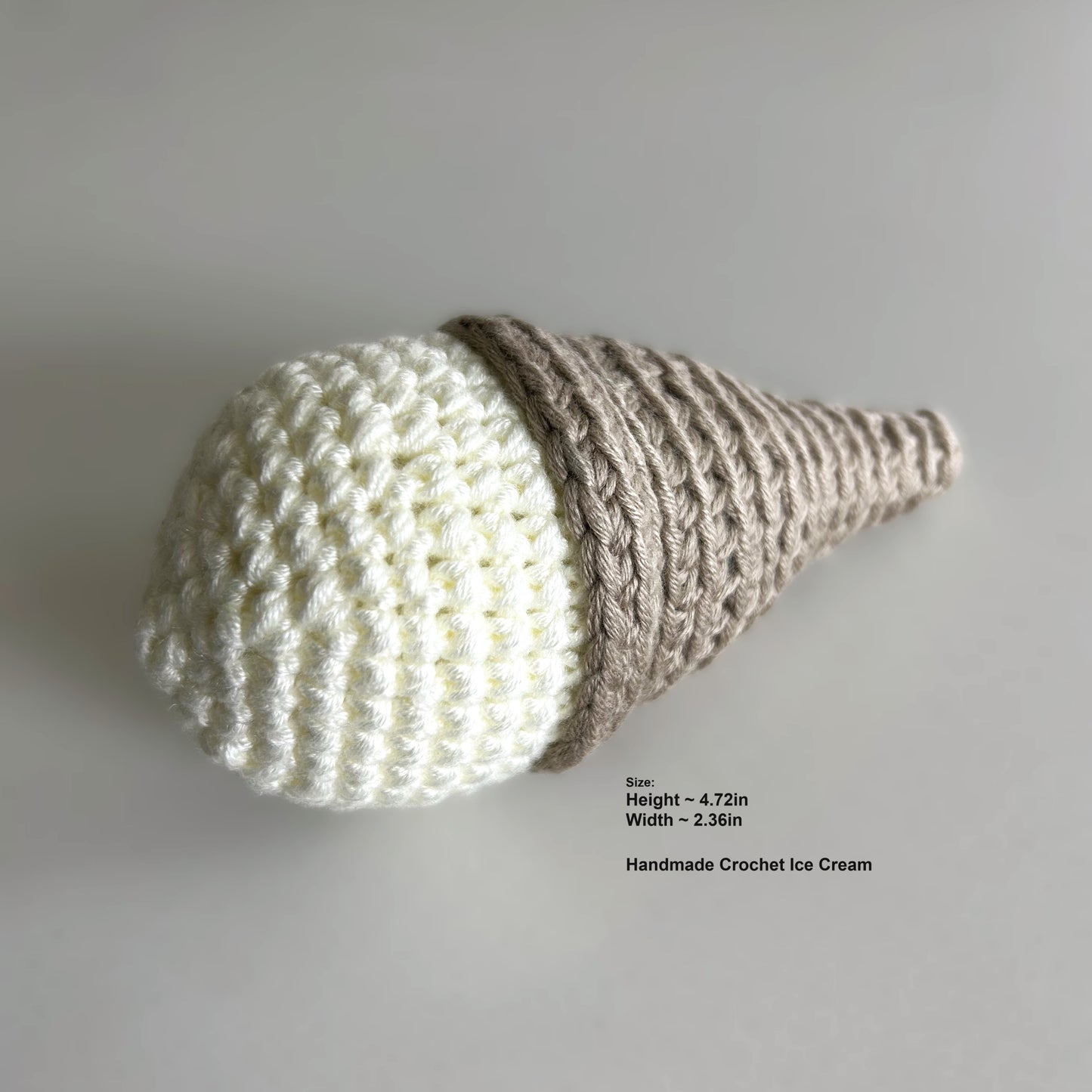 Handmade Crochet Knitted Food Ice Cream - Gift for Valentine's, Birthday, Mother's Day, Office/Home Decor