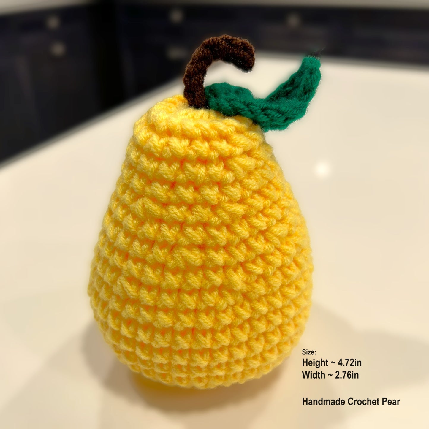 Handmade Crochet Knitted Fruit Apple, Green Pear, Yellow Pear - Gift for Valentine's, Birthday, Mother's Day, Office/Home Decor