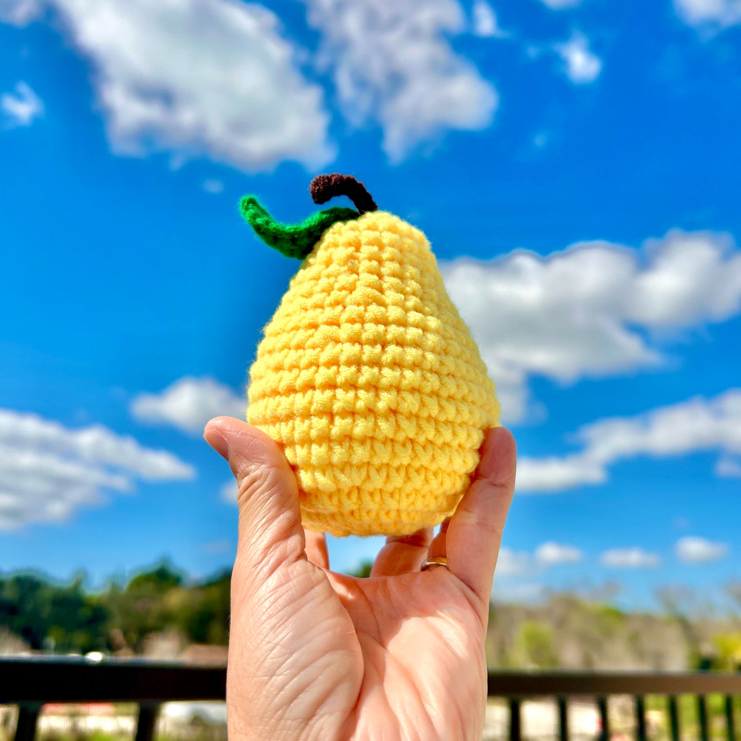 Handmade Crochet Knitted Fruit Apple, Green Pear, Yellow Pear - Gift for Valentine's, Birthday, Mother's Day, Office/Home Decor