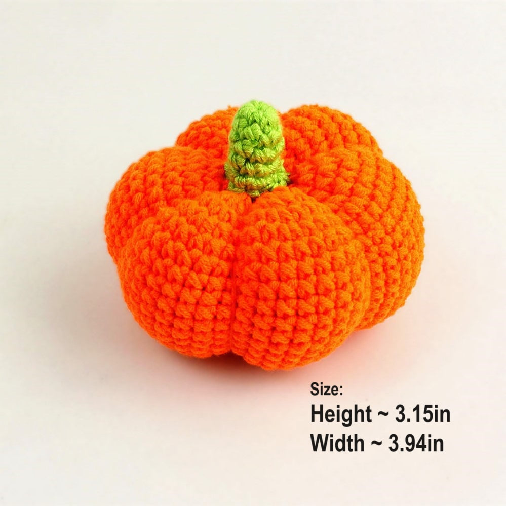 Handmade Crochet Knitted Vegetable Pumpkin 7PCS Bundle - Gift for Halloween, Birthday, Mother's Day, Office/Home Decor
