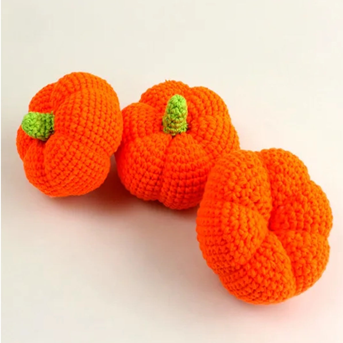 Handmade Crochet Knitted Vegetable Pumpkin 3PCS Bundle - Gift for Valentine's, Birthday, Mother's Day, Office/Home Decor