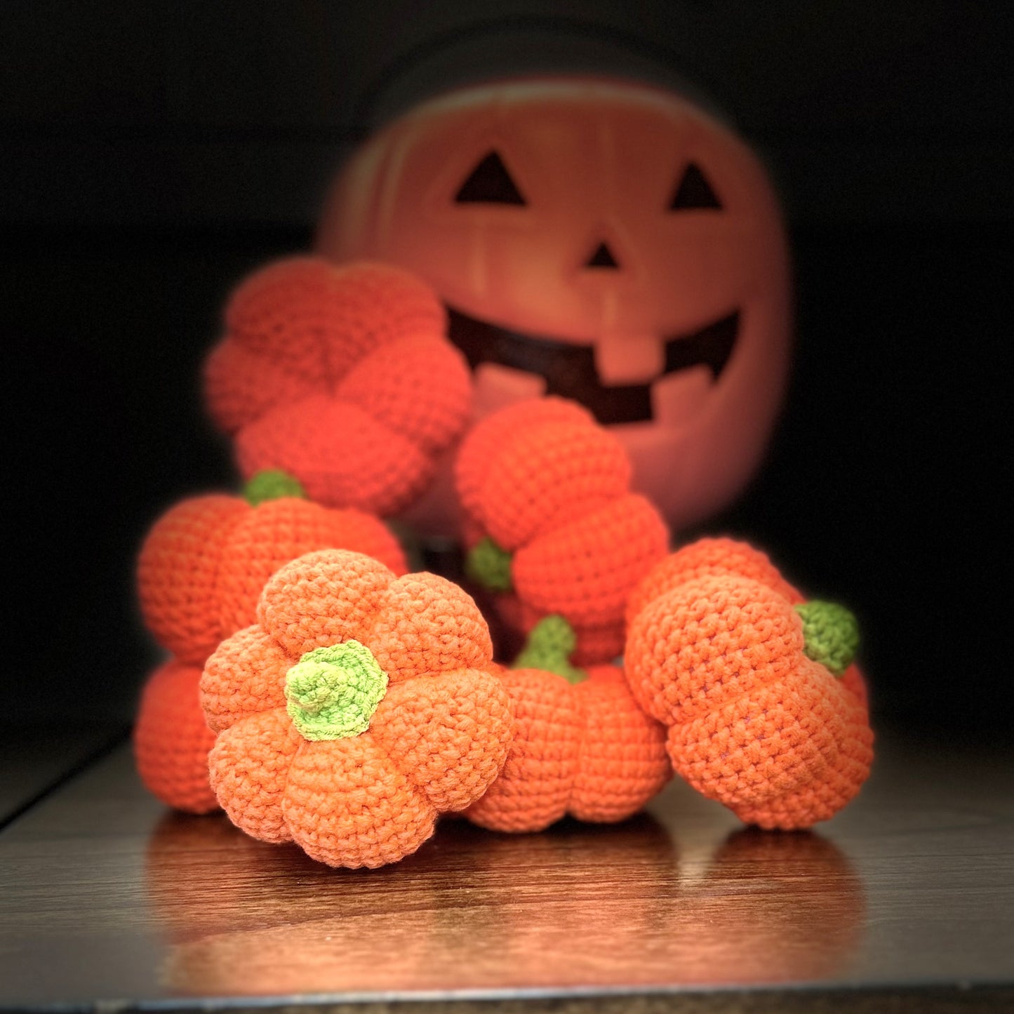 Handmade Crochet Knitted Vegetable Pumpkin 7PCS Bundle - Gift for Halloween, Birthday, Mother's Day, Office/Home Decor