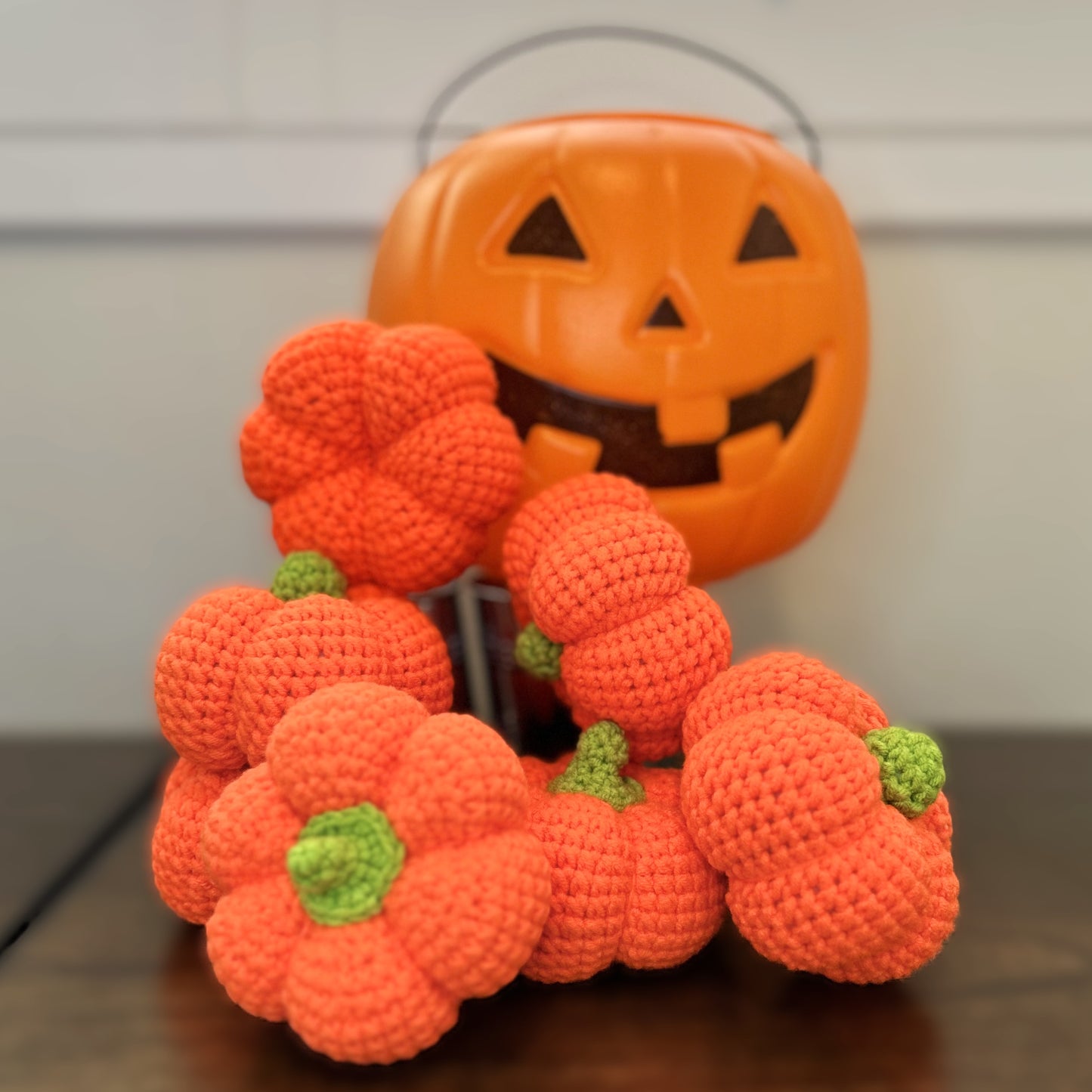 Handmade Crochet Knitted Vegetable Pumpkin 7PCS Bundle - Gift for Halloween, Birthday, Mother's Day, Office/Home Decor