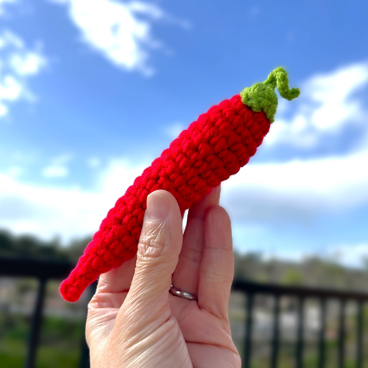 Handmade Crochet Knitted Red Chili Pepper - Gift for Valentine's, Birthday, Mother's Day, Office/Home Decor