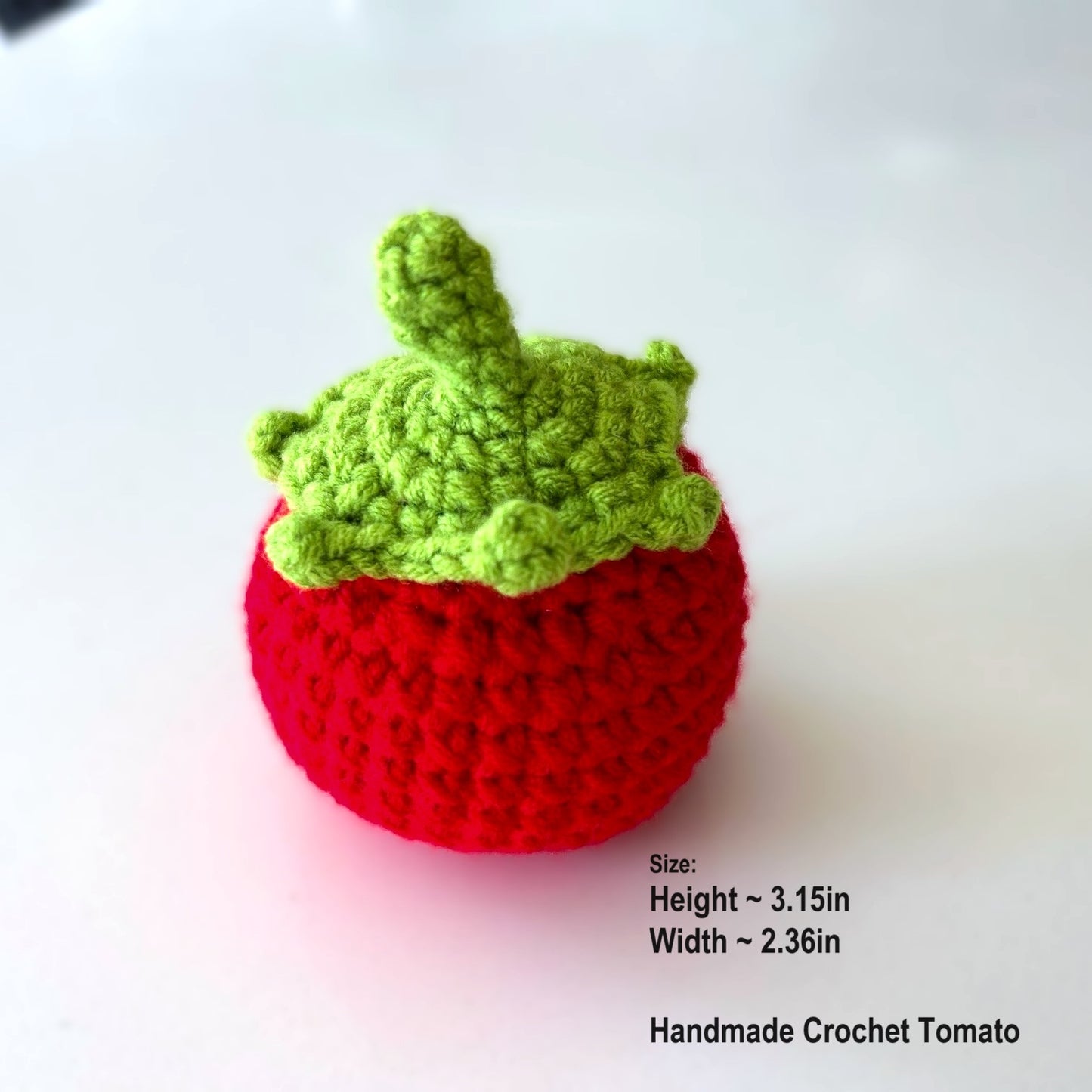 Handmade Crochet Knitted Vegetable Tomato and Yellow, Green, Red Bell Peppers - Gift for Valentine's, Birthday, Mother's Day, Office/Home Decor