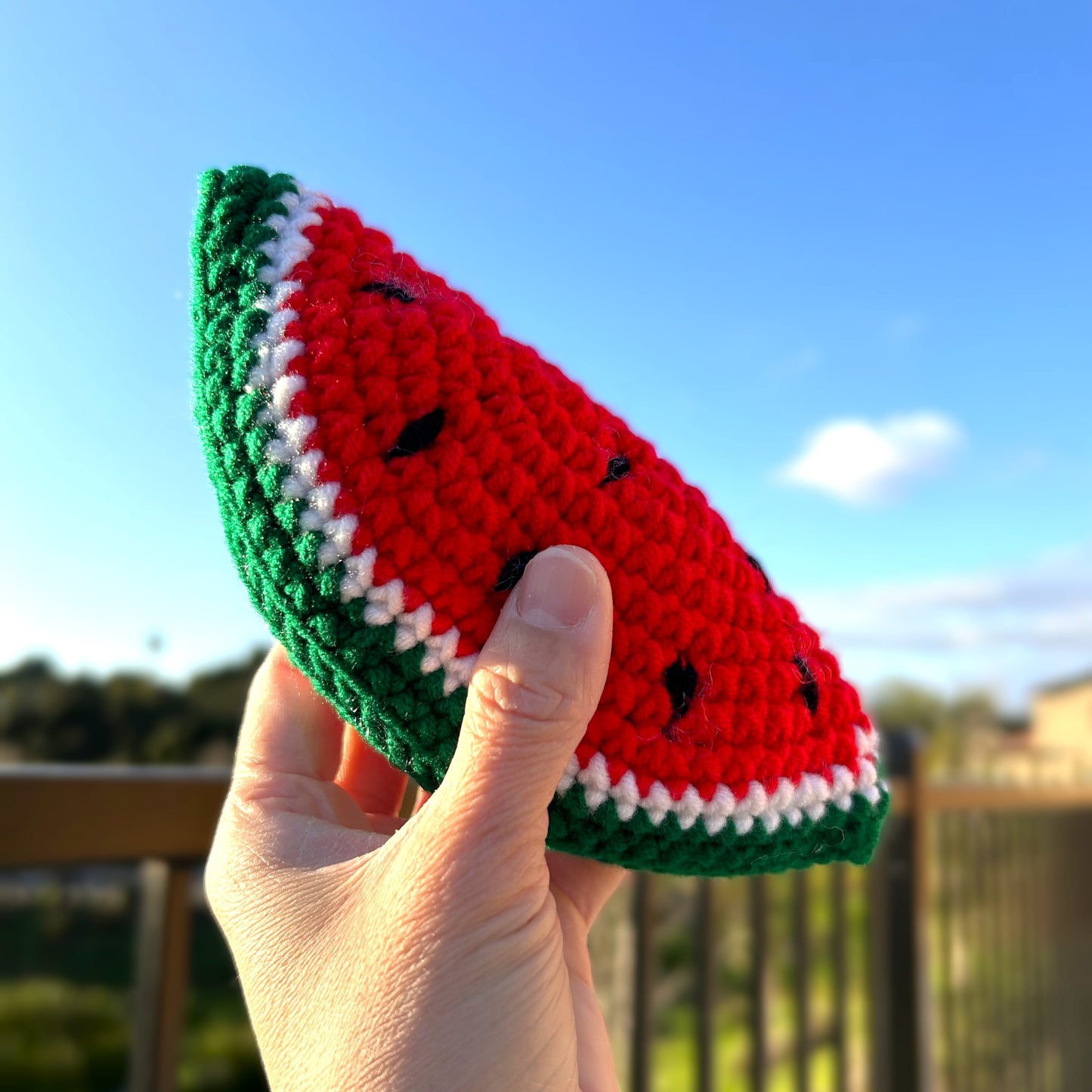 Handmade Crochet Knitted Fruit Watermelon Slice - Gift for Valentine's, Birthday, Mother's Day, Office/Home Decor