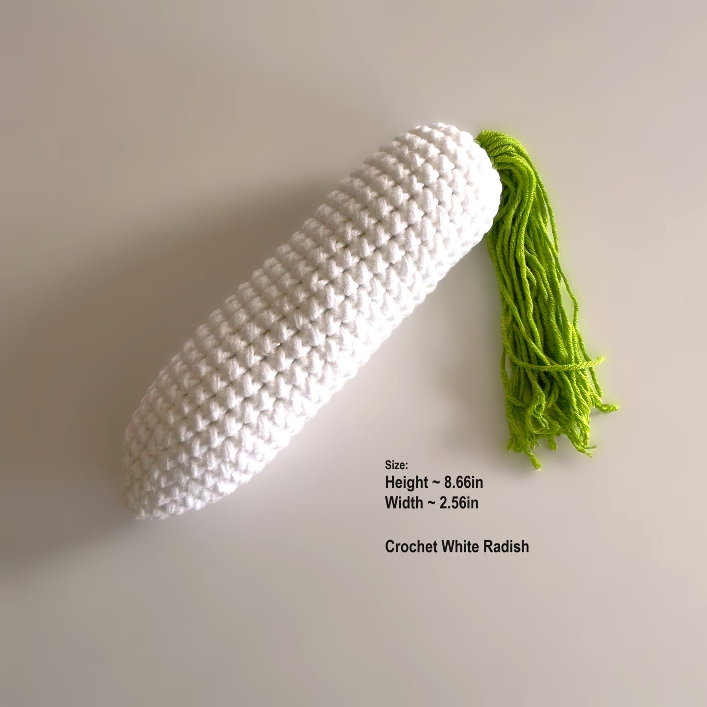 Handmade Crochet Knitted Vegetable White Radish - Gift for Valentine's, Birthday, Mother's Day, Office/Home Decor