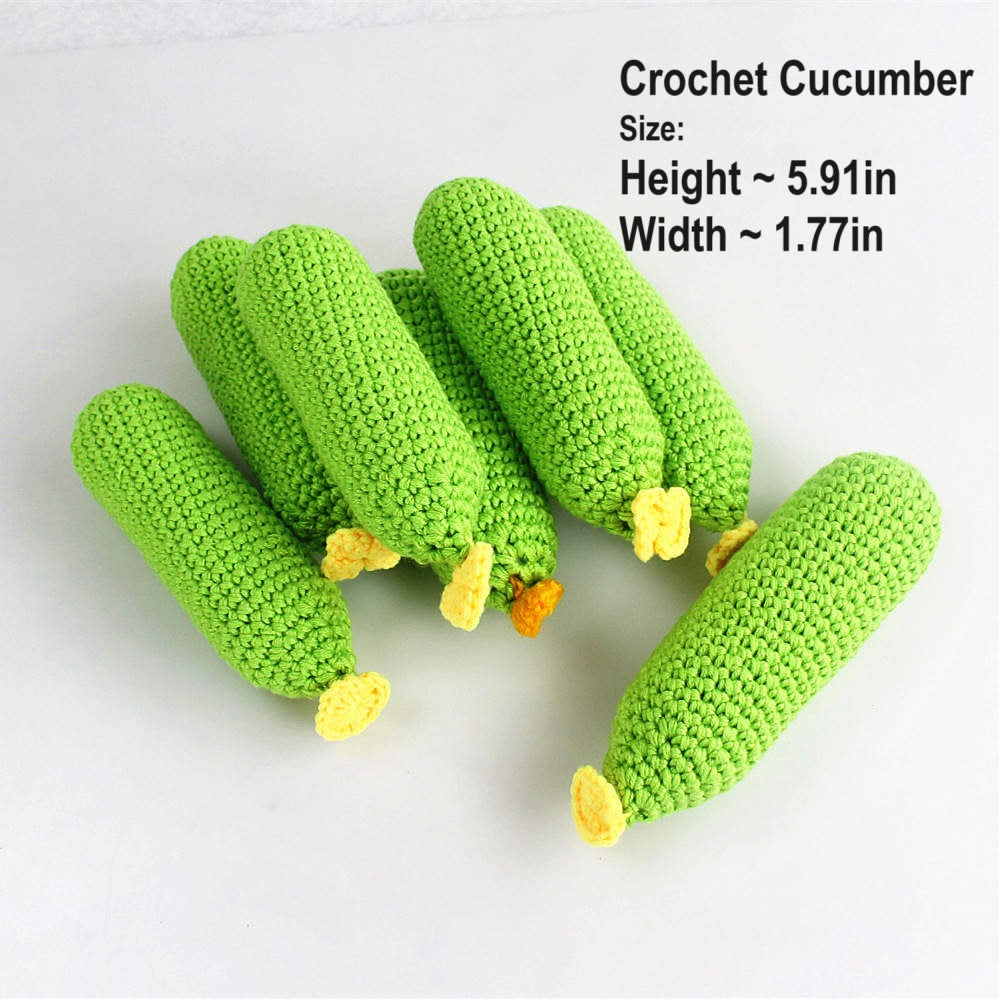 Handmade Crochet Knitted Vegetable Cucumber - Gift for Valentine's, Birthday, Mother's Day, Office/Home Decor