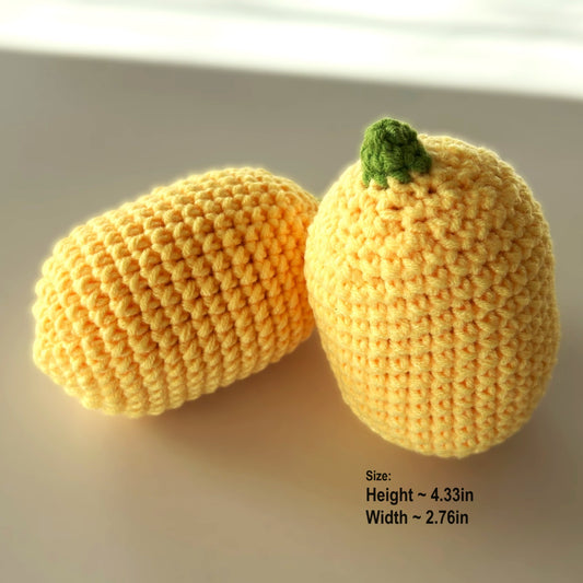 Handmade Crochet Knitted Fruit Lemon 2PCS CF0002-YEL-2PCS - Gift for Valentine's, Birthday, Mother's Day, Office/Home Decor