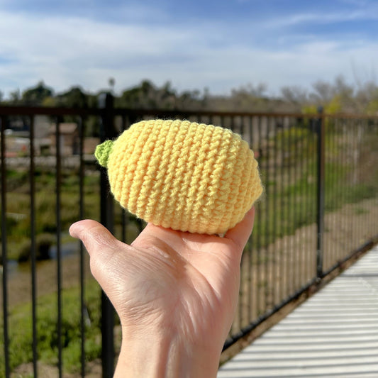 Handmade Crochet Knitted Fruit Lemon CF0002-YEL- Gift for Valentine's, Birthday, Mother's Day, Office/Home Decor